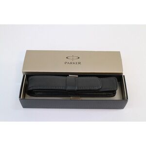 Black Faux Leather Single Pen Pouch Case - Holds 1 Pen - NEW